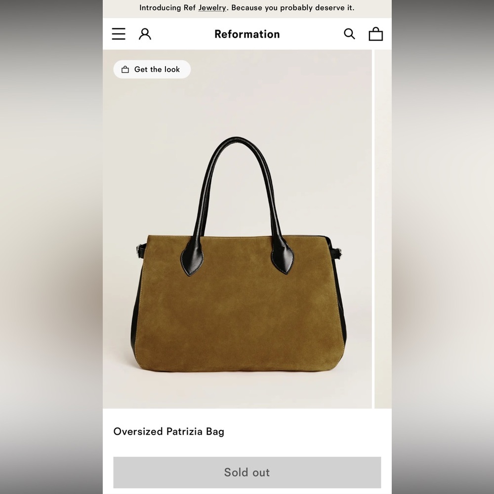 Reformation Patrizia Tote - bog suede and Black - Picture 2 of 8